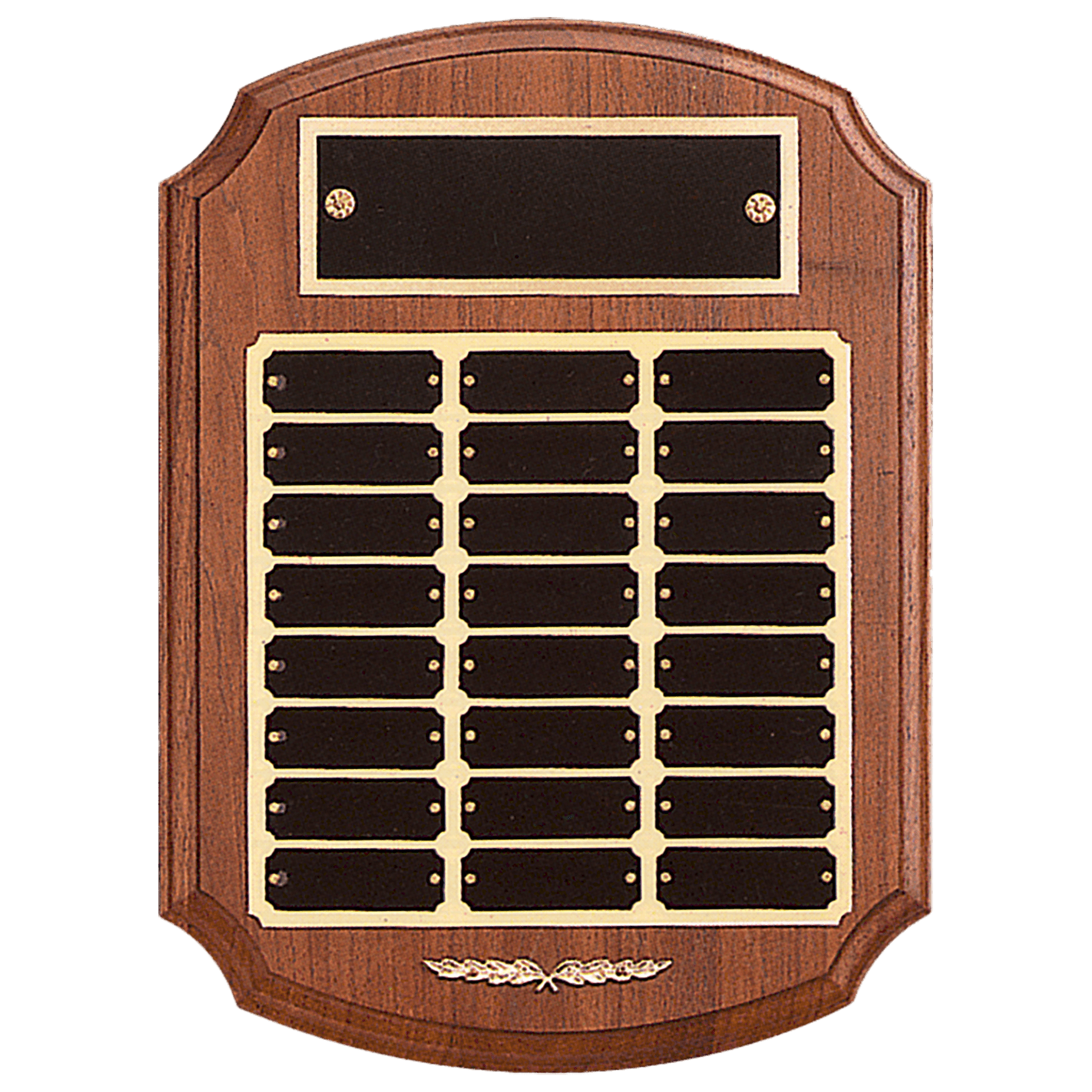 11" x 15" American Walnut 24-Plate Perpetual + Gold Trim