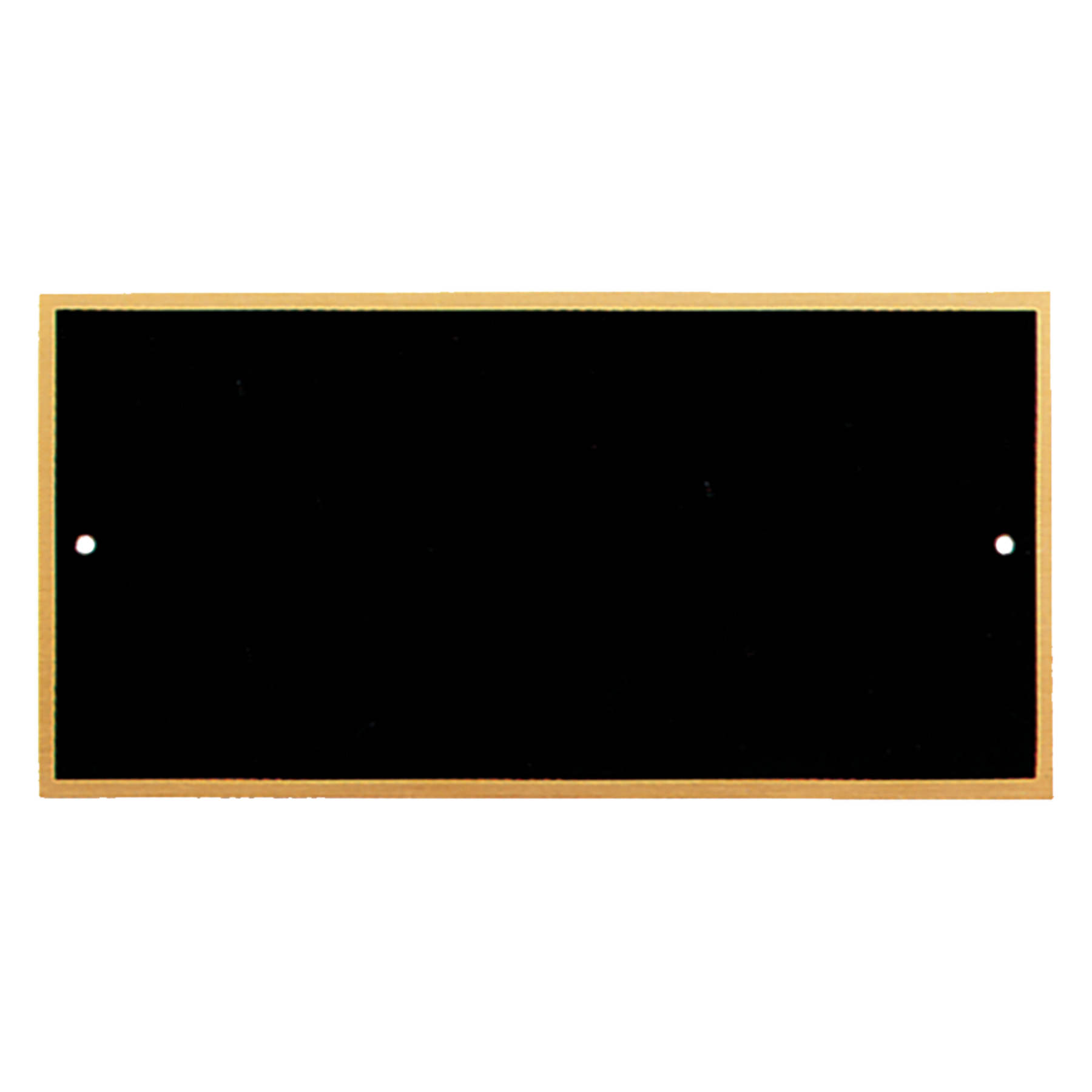 1 1/2" x 3 3/4" Black Laserable Brass Plate with Border and 2 Holes